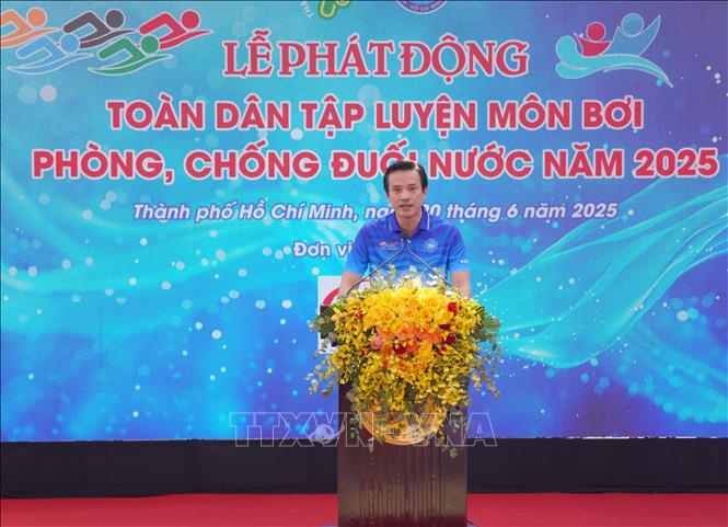 Ông Nguyễn Nam Nhân, Phó Giám đốc Sở Văn hóa và Thể thao TP Hồ Chí Minh phát biểu tại Lễ phát động. Ảnh: Trung Tuyến - TTXVN