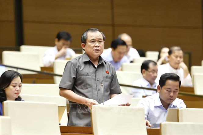 Đại biểu Quốc hội tỉnh Bà Rịa - Vũng Tàu Nguyễn Tâm Hùng phát biểu. Ảnh: Doãn Tấn - TTXVN