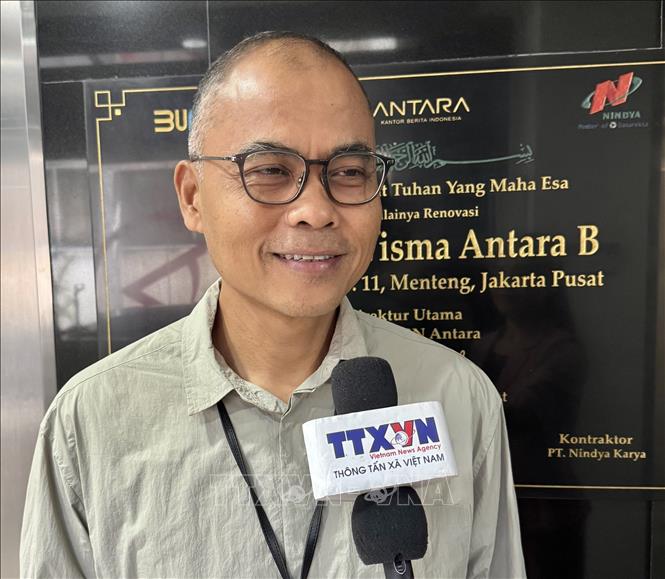 Ông Irfan Junaidi, Giám đốc Tin tức của Hãng tin quốc gia Indonesia ANTARA. Ảnh: Minh Thái – PV TTXVN tại Indonesia