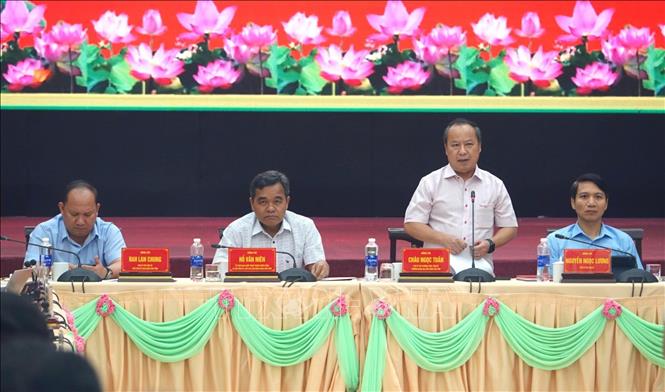 Ông Châu Ngọc Tuấn, Phó Bí thư Tỉnh ủy Gia Lai phát biểu tại Hội nghị. Ảnh: TTXVN phát