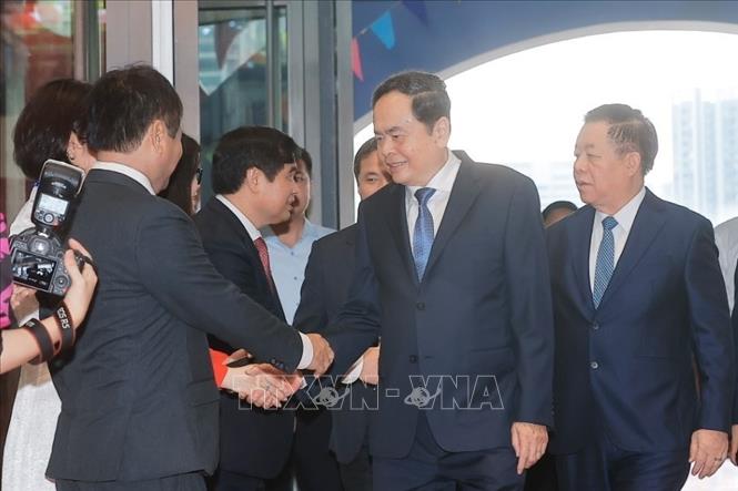 Chủ tịch Quốc hội Trần Thanh Mẫn đến dự Lễ kỷ niệm. Ảnh: Minh Quyết - TTXVN