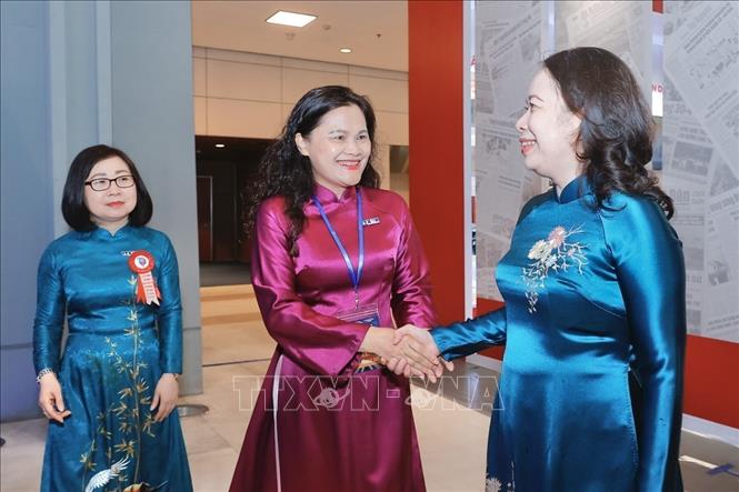 Phó Chủ tịch nước Võ Thị Ánh Xuân đến dự Lễ kỷ niệm. Ảnh: Minh Quyết - TTXVN