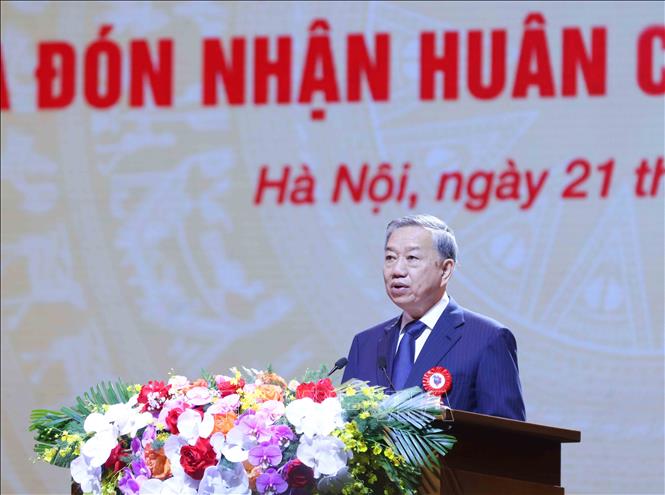 Tổng Bí thư Tô Lâm phát biểu chỉ đạo tại Lễ kỷ niệm. Ảnh: Phương Hoa - TTXVN