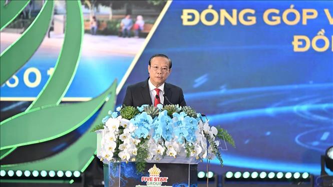 Ông Nguyễn Văn Thọ, Chủ tịch UBND tỉnh Bà Rịa - Vũng Tàu phát biểu tại lễ khởi công. Ảnh: Huỳnh Sơn-TTXVN