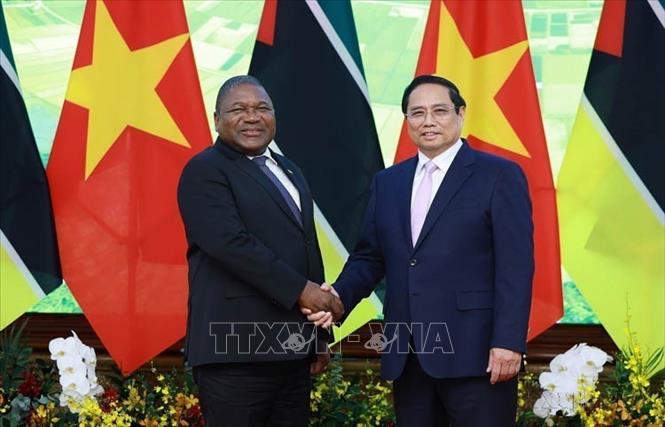  Thủ tướng Phạm Minh Chính hội kiến Tổng thống Cộng hòa Mozambique Filipe Jacinto Nyusi trong chuyến thăm chính thức Việt Nam (9/9/2024). Ảnh: Dương Giang-TTXVN