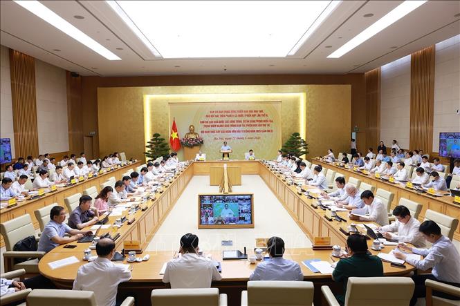 Phiên họp liên BCĐ về xoá nhà tạm và dự án trọng điểm. Ảnh: Dương Giang-TTXVN 
