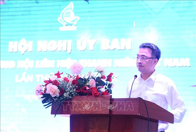 Chủ tịch Trung ương Hội Liên hiệp Thanh niên Việt Nam Nguyễn Tường Lâm phát biểu tại Hội nghị. Ảnh: TTXVN phát