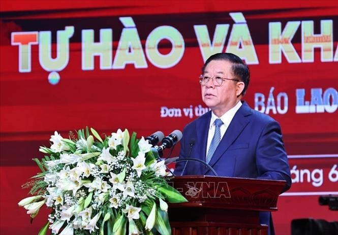 Trưởng Ban Tuyên giáo và Dân vận Trung ương Nguyễn Trọng Nghĩa phát biểu chỉ đạo. Ảnh: Minh Đức – TTXVN