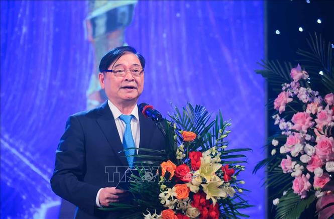 Chủ tịch Liên hiệp các Hội khoa học và Kỹ thuật Việt Nam Phan Xuân Dũng phát biểu khai mạc. Ảnh: Hoàng Hiếu - TTXVN