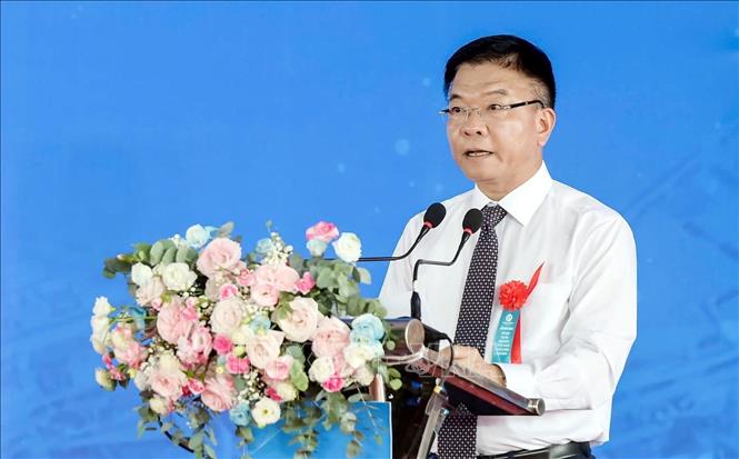 Phó Thủ tướng Chính phủ Lê Thành Long phát biểu tại buổi lễ. Ảnh: Thái Thuần - TTXVN