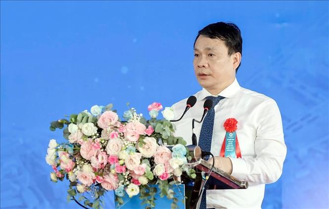 Bí thư Tỉnh ủy Nam Định Đặng Khánh Toàn phát biểu tại buổi lễ. Ảnh: Thái Thuần - TTXVN
