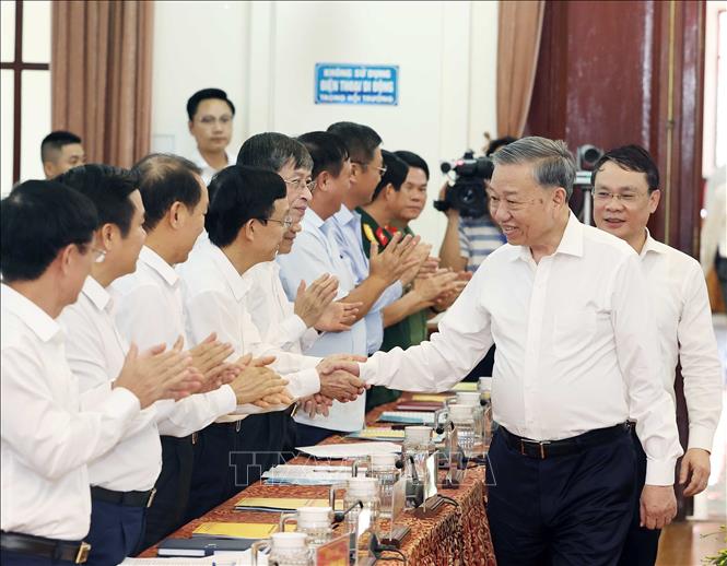 Tổng Bí thư Tô Lâm và các đại biểu. Ảnh: Thống Nhất - TTXVN