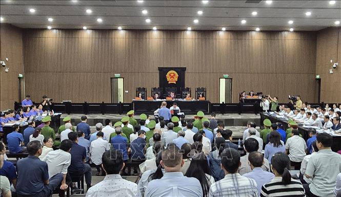 Quang cảnh phiên tòa. Ảnh: Kim Anh - TTXVN