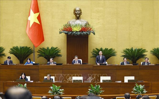Phó Chủ tịch Quốc hội Nguyễn Khắc Định phát biểu. Ảnh: Doãn Tấn - TTXVN