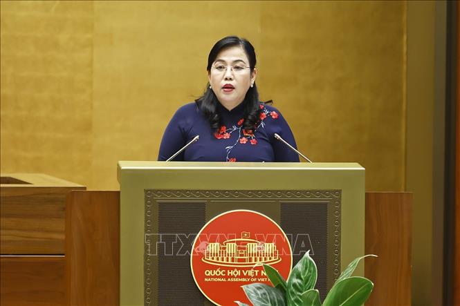 Chủ nhiệm Ủy ban Công tác đại biểu của Quốc hội Nguyễn Thanh Hải trình bày Báo cáo giải trình, tiếp thu, chỉnh lý dự thảo Luật Bầu cử đại biểu Quốc hội và đại biểu Hội đồng nhân dân. Ảnh: Doãn Tấn - TTXVN