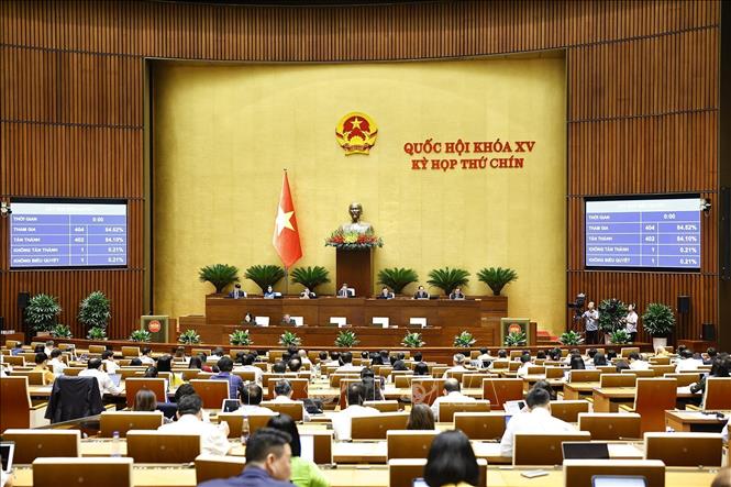 Quốc hội biểu quyết thông qua Nghị quyết của Quốc hội về Chương trình giám sát của Quốc hội năm 2026. Ảnh: Doãn Tấn - TTXVN