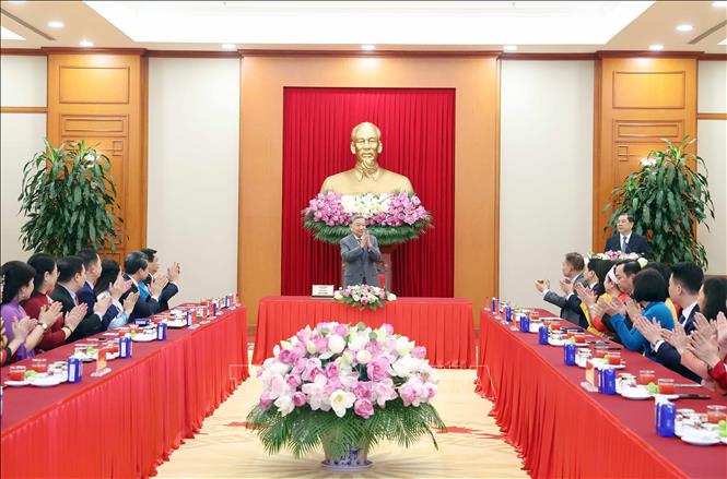 Tổng Bí thư Tô Lâm chủ trì buổi gặp mặt. Ảnh: Thống Nhất – TTXVN