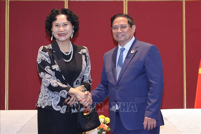 Thủ tướng Phạm Minh Chính tiếp Giáo sư Đào Nhất Đào, Giám đốc Trung tâm Nghiên cứu đặc khu kinh tế Trung Quốc. Ảnh: Dương Giang-TTXVN  