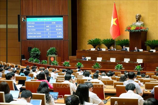 Quốc hội thông qua Luật Thanh tra (sửa đổi). Ảnh: Doãn Tấn - TTXVN