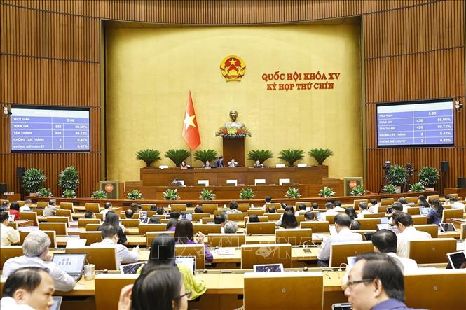 Quốc hội thông qua Luật Ngân sách nhà nước (sửa đổi). Ảnh: Doãn Tấn - TTXVN