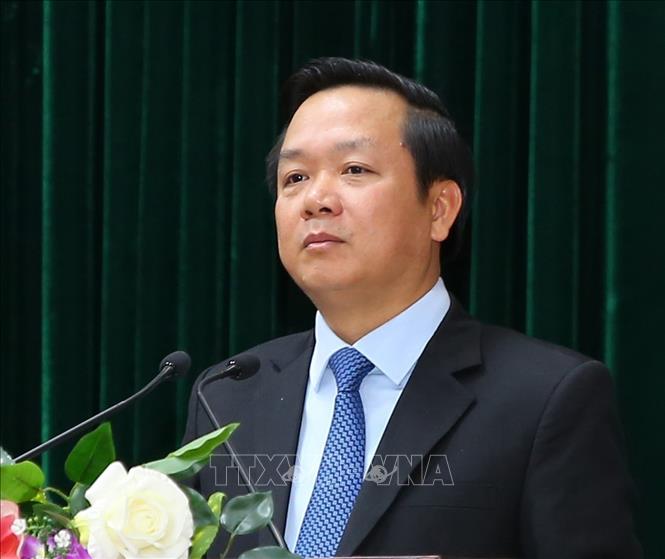 Ông Phạm Quang Ngọc, Phó Bí thư Tỉnh ủy Ninh Bình (mới) nhiệm kỳ 2020 - 2025 giữ chức vụ Chủ tịch Ủy ban nhân dân tỉnh Ninh Bình (mới) nhiệm kỳ 2021 - 2026. Ảnh: Đức Phương - TTXVN