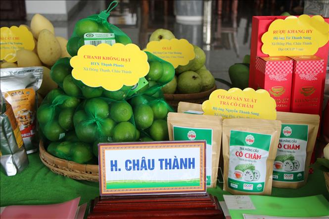 Sản phẩm nông sản của huyện Châu Thành (Hậu Giang). Ảnh: Nguyễn Hằng - TTXVN