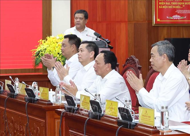  Các đại biểu tham dự buổi làm việc. Ảnh: Thống Nhất – TTXVN