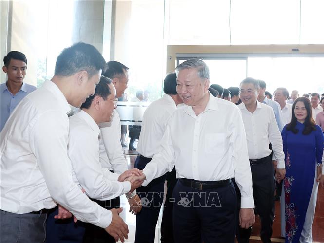 Tổng Bí thư Tô Lâm và các đại biểu. Ảnh: Thống Nhất – TTXVN
