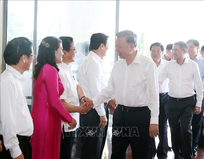 Tổng Bí thư Tô Lâm và các đại biểu. Ảnh: Thống Nhất – TTXVN