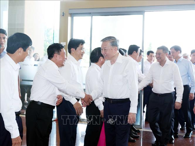 Tổng Bí thư Tô Lâm và các đại biểu. Ảnh: Thống Nhất – TTXVN