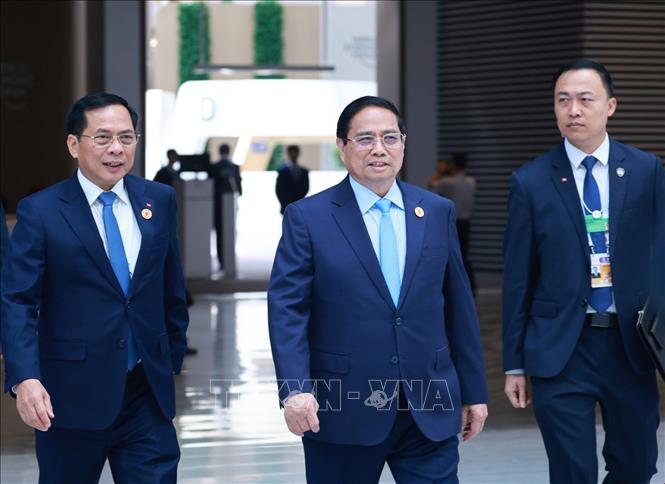 Thủ tướng Phạm Minh Chính đến dự Phiên khai mạc Hội nghị thường niên các nhà tiên phong lần thứ 16 của Diễn đàn Kinh tế Thế giới (WEF 16 Thiên Tân 2025). Ảnh: Dương Giang-TTXVN
