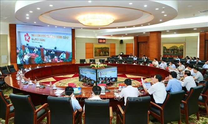Toàn cảnh buổi vận hành thử nghiệm lần 2 mô hình chính quyền địa phương 2 cấp trên địa bàn thành phố Hải Phòng (mới) của thành phố Hải Phòng và tỉnh Hải Dương. Ảnh: Hoàng Ngọc – TTXVN 