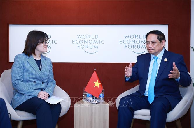 Thủ tướng Phạm Minh Chính tiếp bà Anne Tse, Tổng giám đốc điều hành của PepsiCo khu vực Châu Á - Thái Bình Dương. Ảnh: Dương Giang-TTXVN