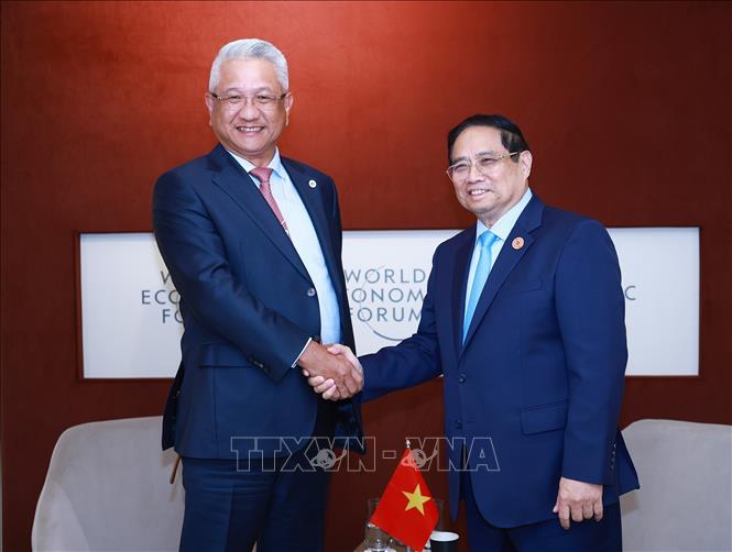 Thủ tướng Phạm Minh Chính tiếp ông Brand Cheng, Chủ tịch kiêm Tổng Giám đốc điều hành Công ty Foxconn Industrial Internet, thành viên của Tập đoàn Foxconn. Ảnh: Dương Giang-TTXVN