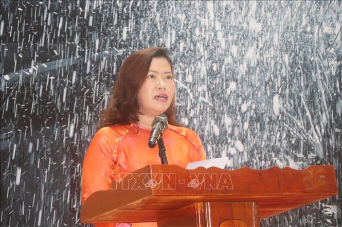Bà Nguyễn Thị Ngọc Điệp, Phó Chủ tịch UBND thành phố Cần Thơ phát biểu tại lễ khai mạc. Ảnh: Thu Hiền - TTXVN