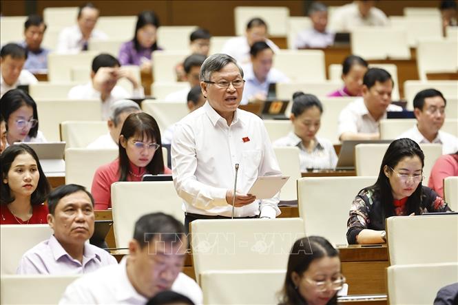 Đại biểu Quốc hội tỉnh Kon Tum Tô Văn Tám phát biểu. Ảnh: Doãn Tấn - TTXVN