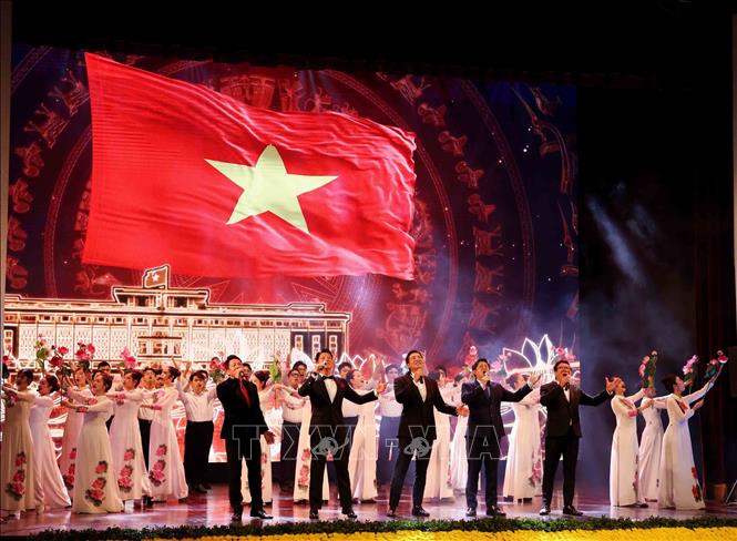 Chương trình văn nghệ chào mừng Đại hội. Ảnh: Nhật Anh - TTXVN