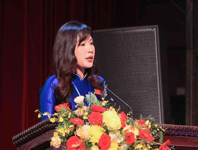 Đồng chí Lê Minh Đức, Bí thư Đoàn TNCS Hồ Chí Minh, Bộ Văn hóa, Thể thao và Du lịch phát biểu. Ảnh: Hoàng Hiếu - TTXVN