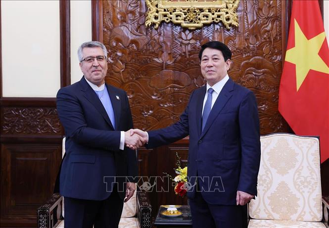 Chủ tịch nước Lương Cường tiếp Đại sứ Iran tại Việt Nam Ali Akbar Nazari đến chào từ biệt. Ảnh: Lâm Khánh – TTXVN