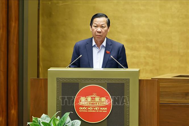 Chủ nhiệm Ủy ban Kinh tế và Tài chính của Quốc hội Phan Văn Mãi phát biểu. Ảnh: Doãn Tấn - TTXVN