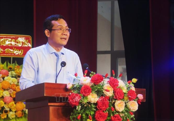 Ông Nguyễn Minh Tuấn – Giám đốc Sở Văn hóa, Thể thao và Du lịch nêu các nhiệm vụ trọng tâm của ngành trong giai đoạn mới. Ảnh: Ánh Tuyết - TTXVN