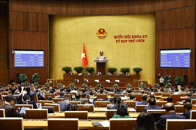 Quốc hội thông qua Luật Khoa học, công nghệ và đổi mới sáng tạo. Ảnh: Doãn Tấn - TTXVN