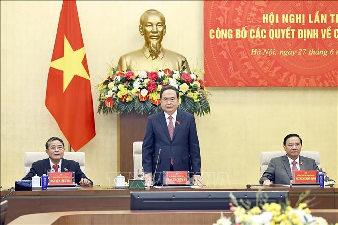 Chủ tịch Quốc hội Trần Thanh Mẫn phát biểu. Ảnh: Doãn Tấn - TTXVN