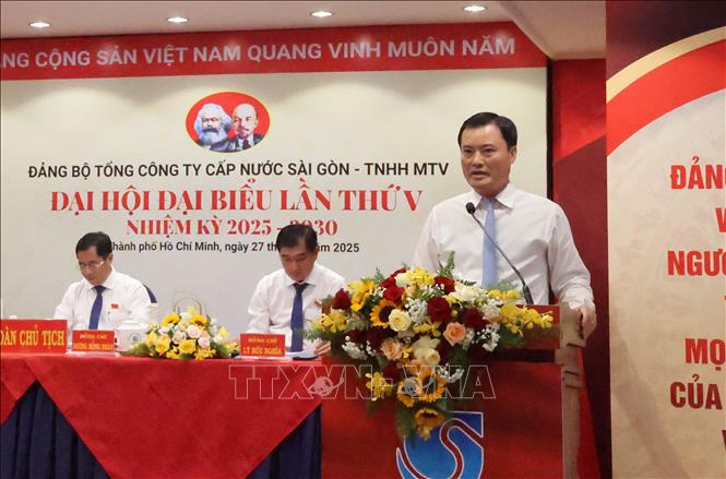 Ông Bùi Xuân Cường, Phó Chủ tịch UBND TP. Hồ Chí Minh phát biểu tại Đại hội. Ảnh: Anh Tuấn - TTXVN