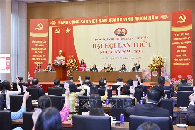 Đại hội biểu quyết thông qua chương trình đại hội. Ảnh: Doãn Tấn – TTXVN