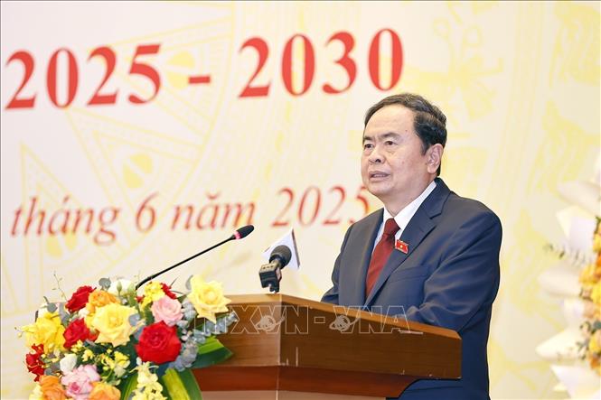 Chủ tịch Quốc hội Trần Thanh Mẫn phát biểu chỉ đạo. Ảnh: Doãn Tấn - TTXVN