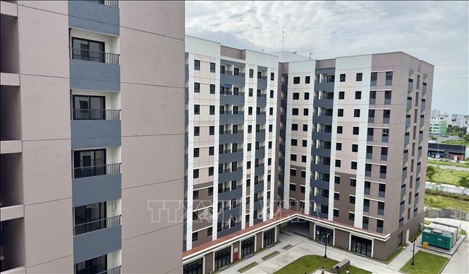 Toà nhà T4 thuộc Dự án Nhà ở xã hội Golden City, thành phố Long Xuyên, An Giang. Ảnh: Thanh Sang-TTXVN