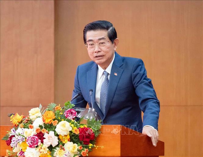 Đồng chí Võ Văn Dũng, Uỷ viên Trung ương Đảng, Phó Trưởng Ban Thường trực Ban Nội chính Trung ương phát biểu tại hội nghị. Ảnh: Phương Hoa - TTXVN