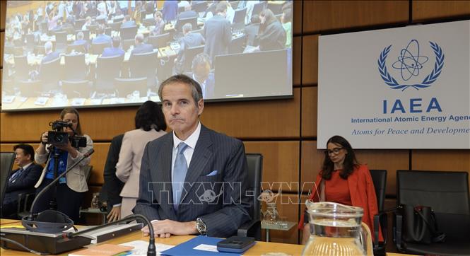 Tổng Giám đốc Cơ quan Năng lượng Nguyên tử Quốc tế (IAEA) Raphael Grossi tại cuộc họp ở Vienna, Áo. Ảnh: THX/TTXVN