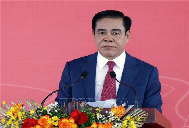 Ông Võ Trọng Hải, Chỉ tịch UBND tỉnh Hà Tĩnh phát biểu tại buổi lễ. Ảnh: Công Tường-TTXVN